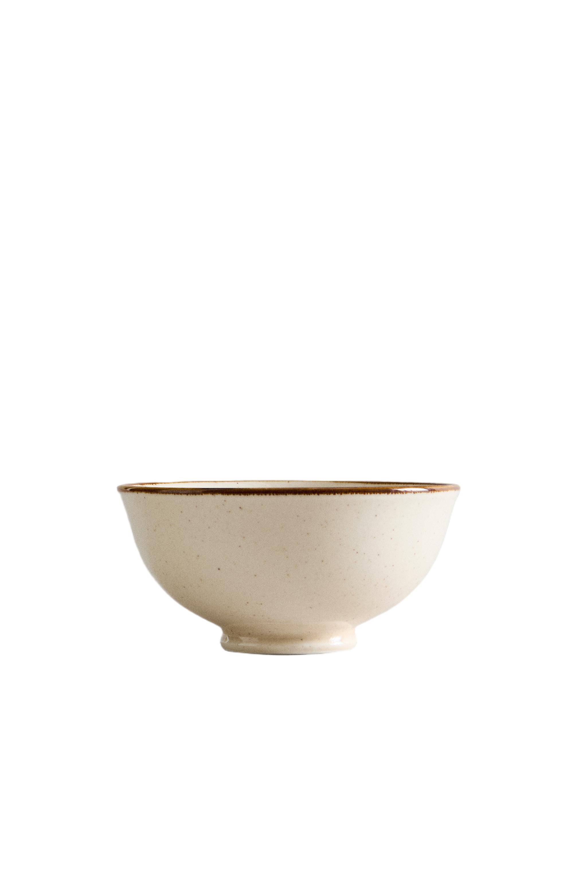 PORCELAIN MINI BOWL WITH ANTIQUE FINISH RIM
